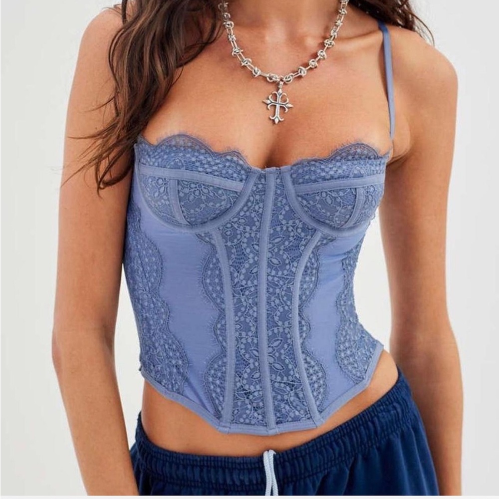 Urban Outfitters Out From Under Corset Top in Blue